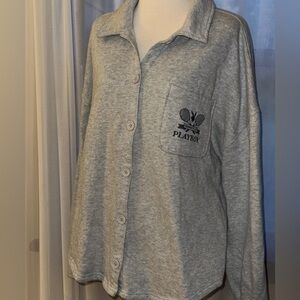 Playboy Women’s Tennis Club Sweater/ Button Up Sweatshirt.